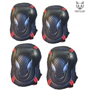Комплект защиты 2 в 1 Jet-Cat Sport (Черная с красным) защита локтей и колен