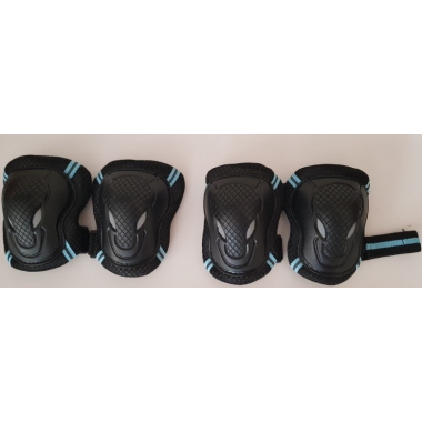 Комплект защиты 2 в 1 Jet-Cat Sport (Черная с синим) защита локтей и колен